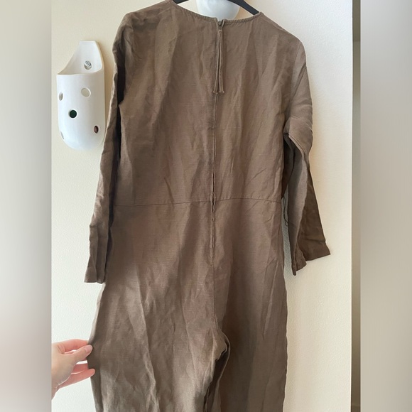 Apiece Apart Khaki Neutral V-Neck Jumpsuit size 2 - Picture 7 of 14
